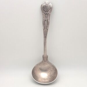 Vintage US Navy USN Silver Plate Ladle Shell Pattern Fouled Anchor Crest